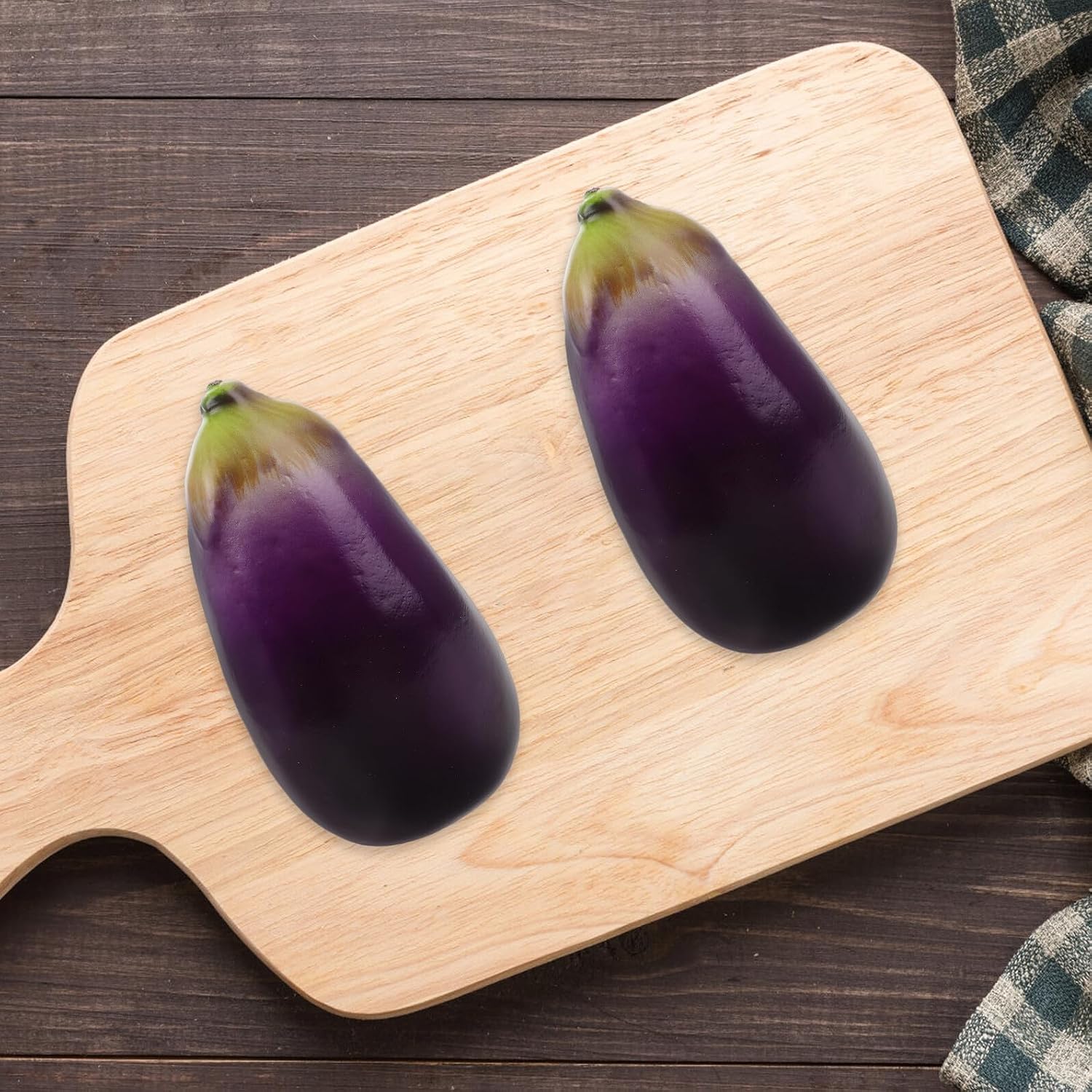 Realistic Artificial Eggplant Simulation Vegetable Model 6Pcs Set for Home Kitchen Photography Props and Restaurant Decor