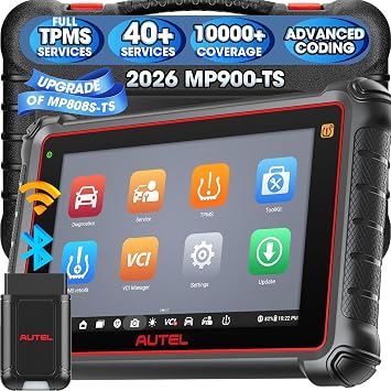 Autel MaxiPRO MP900-TS Scanner 2026 TPMS Diagnostic Tool MP900TS Upgraded of MK808S-TS/MK900-TS, Android 10.0, 40+ Services, Advanced ECU Function as MS906PRO-TS, CANFD & DOIP, Active Test GE