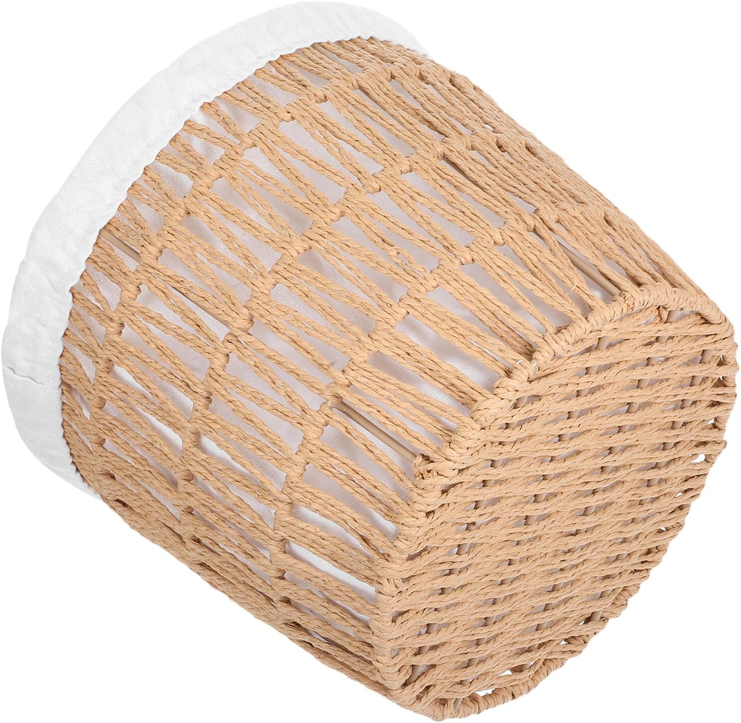 Woven Bread Basket with Cotton Lining, Small Handwoven Wicker Storage Basket for Kitchen and Picnic Serving, Decorative Bread and Snack Organizer