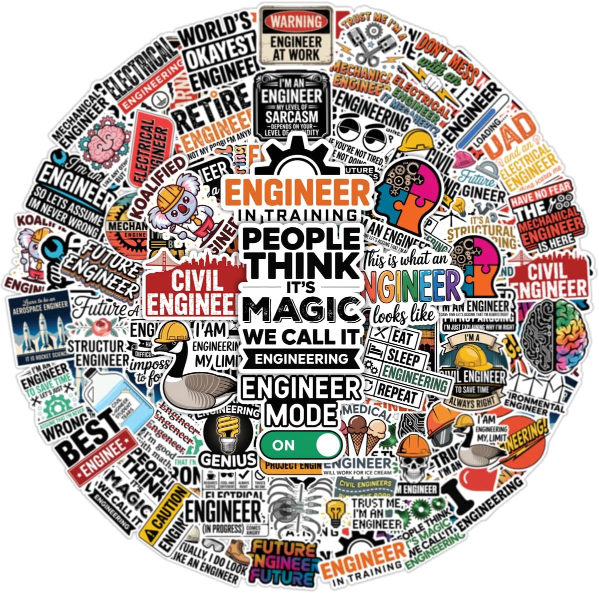 64PCS Engineer Stickers