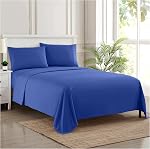 Queen Size Bed Sheets - Breathable Luxury Sheets with Full Elastic & Secure Corner Straps Built in - 1800 Supreme Collection Extra Soft Deep Pocket Bedding Set, Sheet Set, Queen, Misty Blue