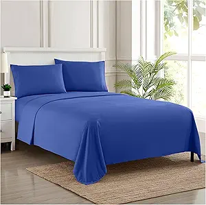 Queen Size Bed Sheets - Breathable Luxury Sheets with Full Elastic & Secure Corner Straps Built In - 1800 Supreme Collection Extra Soft Deep Pocket Bedding Set, Sheet Set, Queen, Royal Blue