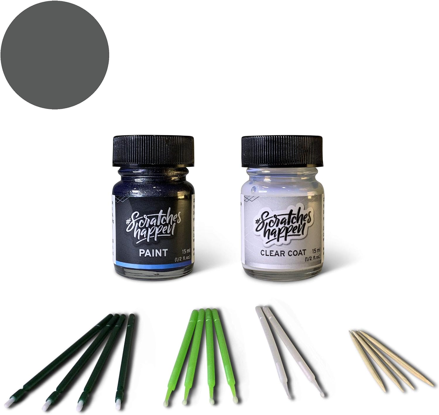 ScratchesHappen Exact-Match Touch Up Paint Kit - Grigio Opaco/Grigio Titanio Matte/Grigio Travolgente Matte (707/C) for Vespa - Essential (Paint + Clear Coat)