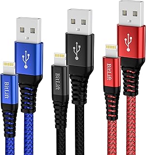 Bitlift iPhone Braided USB Charging & Data iphone cable 3m/10ft, long iphone charger cable 3m fast charge, 3m iphone charger cable 3 Pack, ipad charger cable 3m fast charge