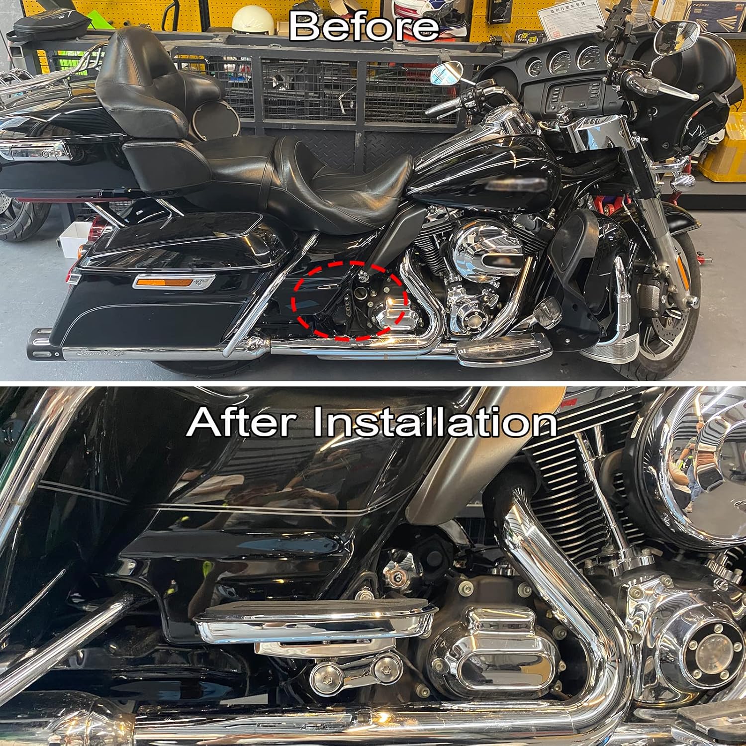 Adjustable Streamliner Passenger Footboard Floorboard with Mount Kit Fit for Harley Touring Road King Road Glide Street Glide Electra Glide CVO 1993-2025 (Chrome)