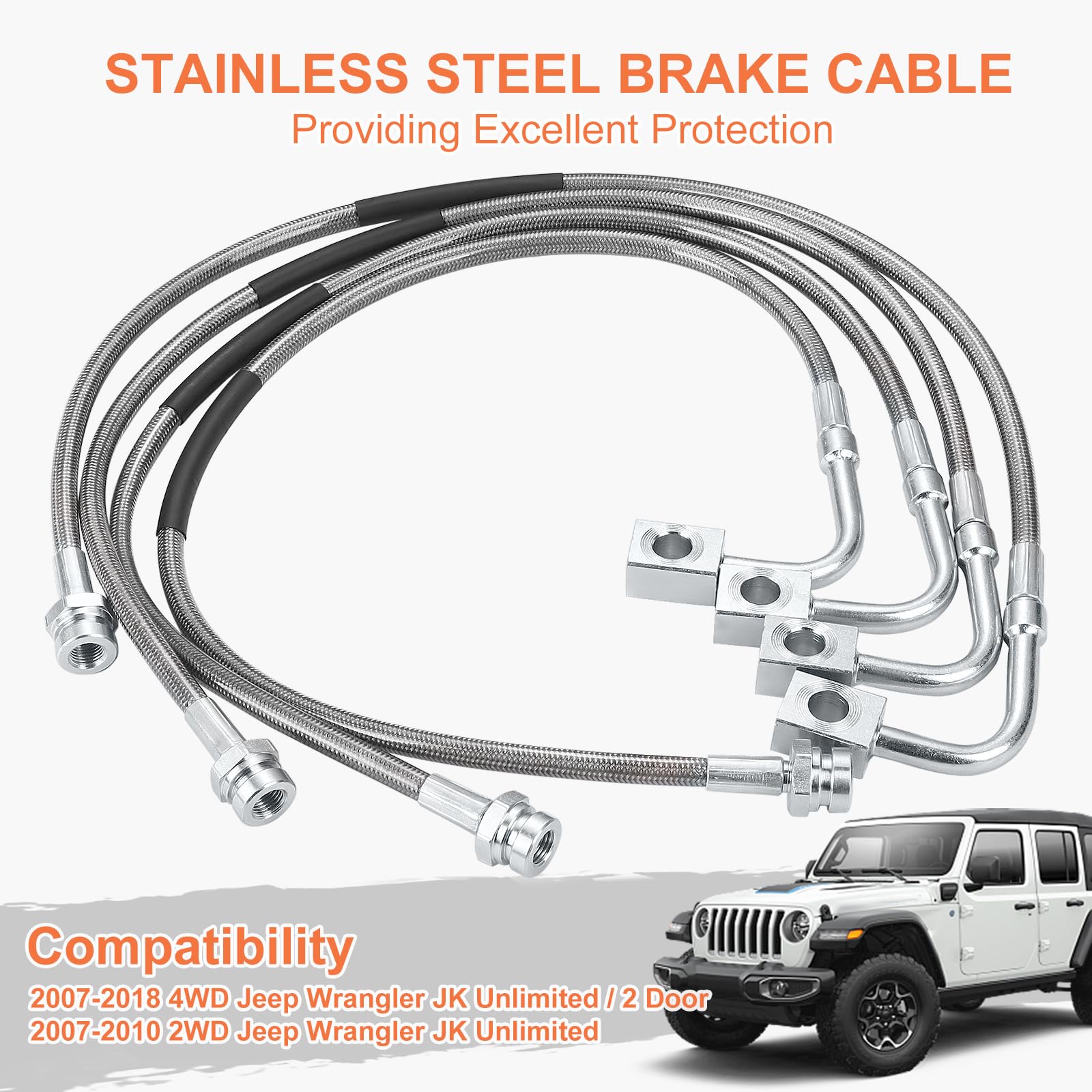 ︎ssw♡  Steel Braided Brake Line Braided Brake Line 89716 Stainless