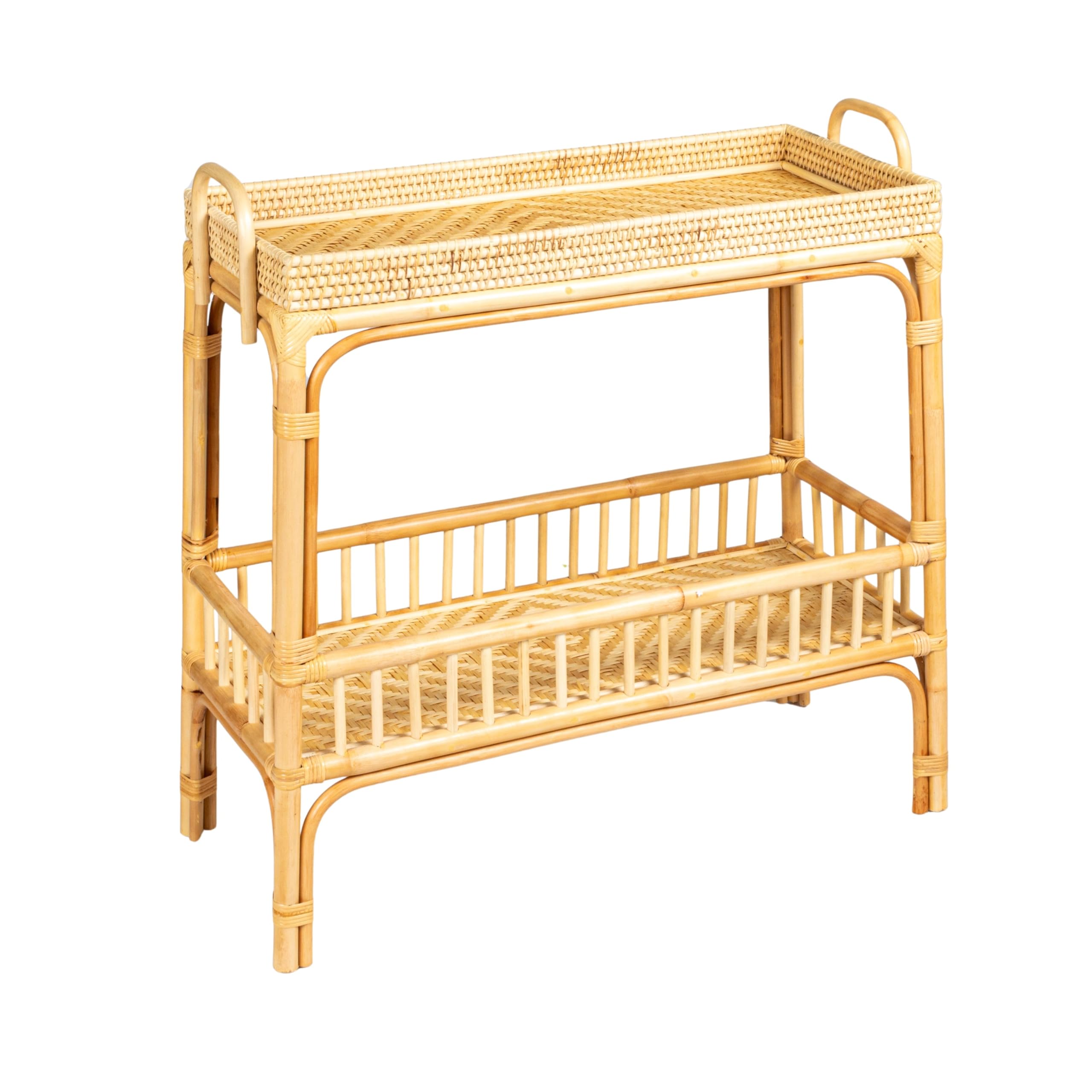 Amazon.com: Hand-Woven Bamboo and Rattan Console Table with Shelf