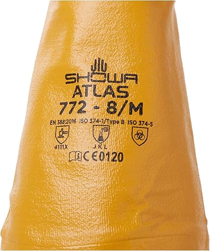 Miniatura 4 de Guantes de trabajo de manga larga de 26 pulgadas de longitud, de algodón y recubiertos con nitrilo, marca Atlas