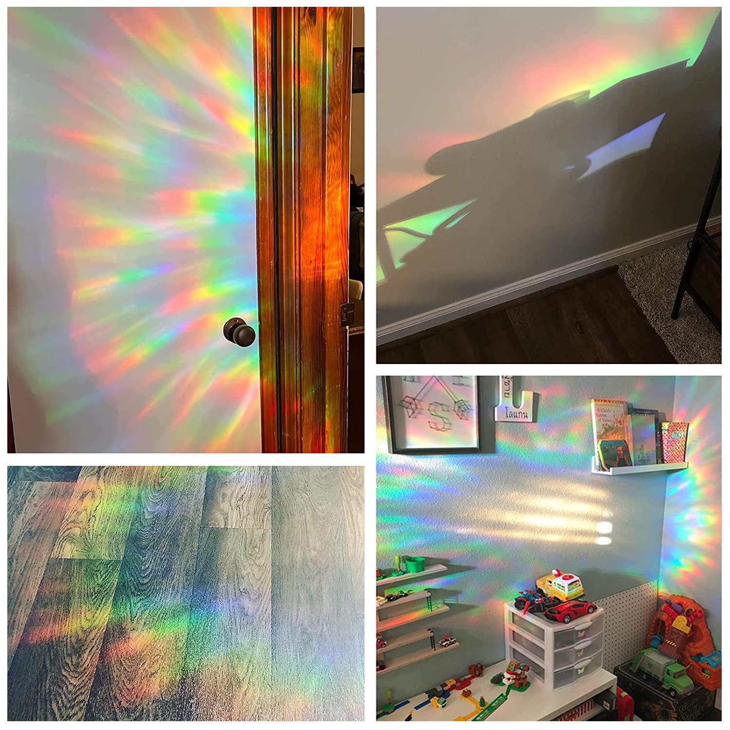 Autocollants Attrape-soleil Arc-en-ciel Pour Fenêtre UYRVAPE - 2 Feuilles, Anti-collision Oiseaux, Décoration Lumineuse