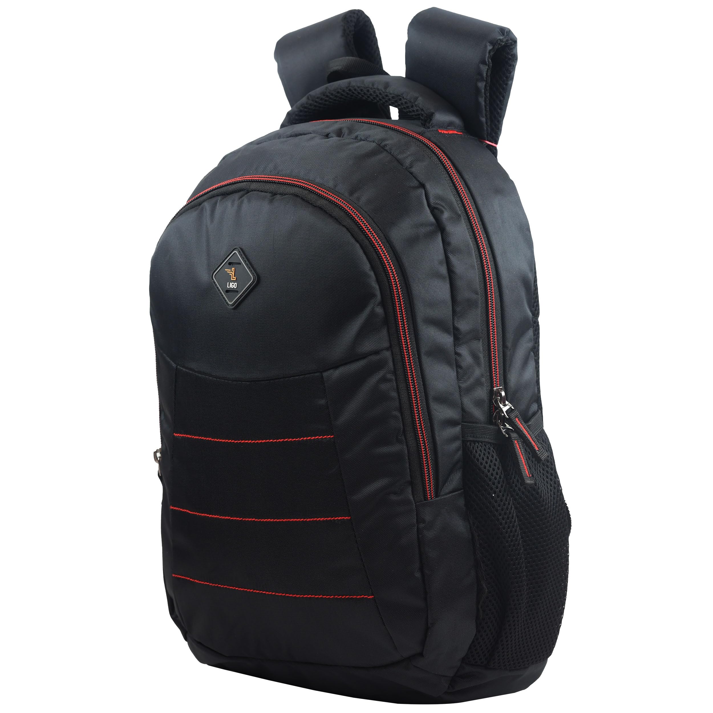 Ligo Classh 17 Inch Backpack for Men | Laptop Bag for Mens | Travel bag for women with 2 Side Bottle Pockets for Men and Womens (Black) (B0D3X2BJJZ) Amazon Price History, Amazon Price Tracker