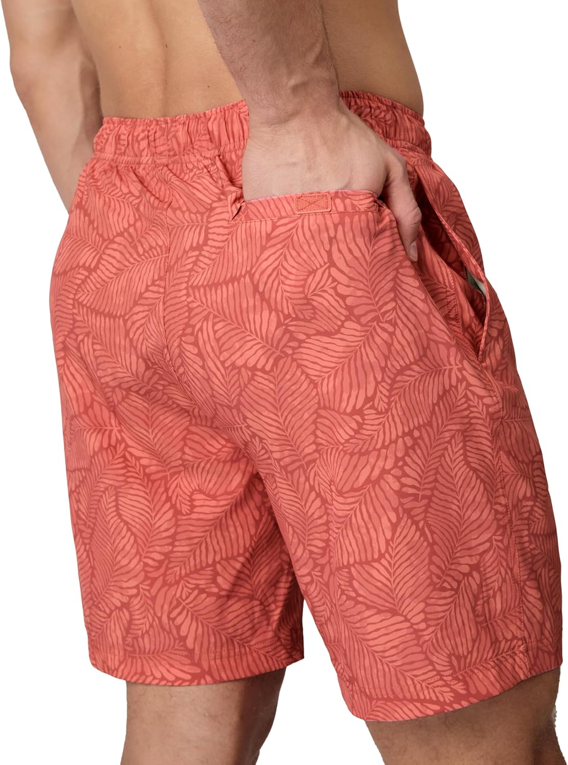 Free Country Men's Swim Trunks 7" Inseam Lined Swimming Shorts Quick Dry UPF 50+ Stretch Lined Boards Beach Pool-Palm Camo