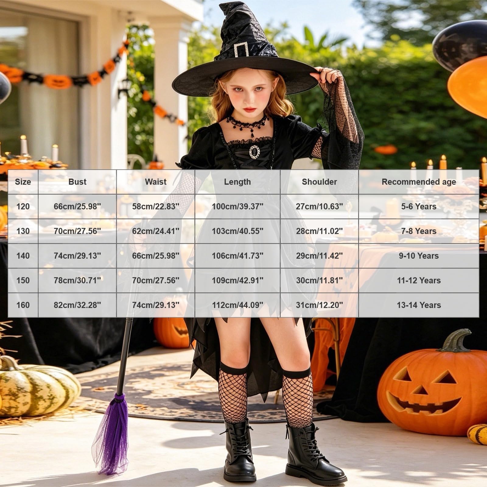 Vestito Halloween per Bambina Disfraz Cosplay Vestito da Festa Disfraz Halloween per Bambina Abito Confortevole Senza Restrizioni Completo di Vestiti da Festa per Bimbe per Festa, Cosplay, Carnevale