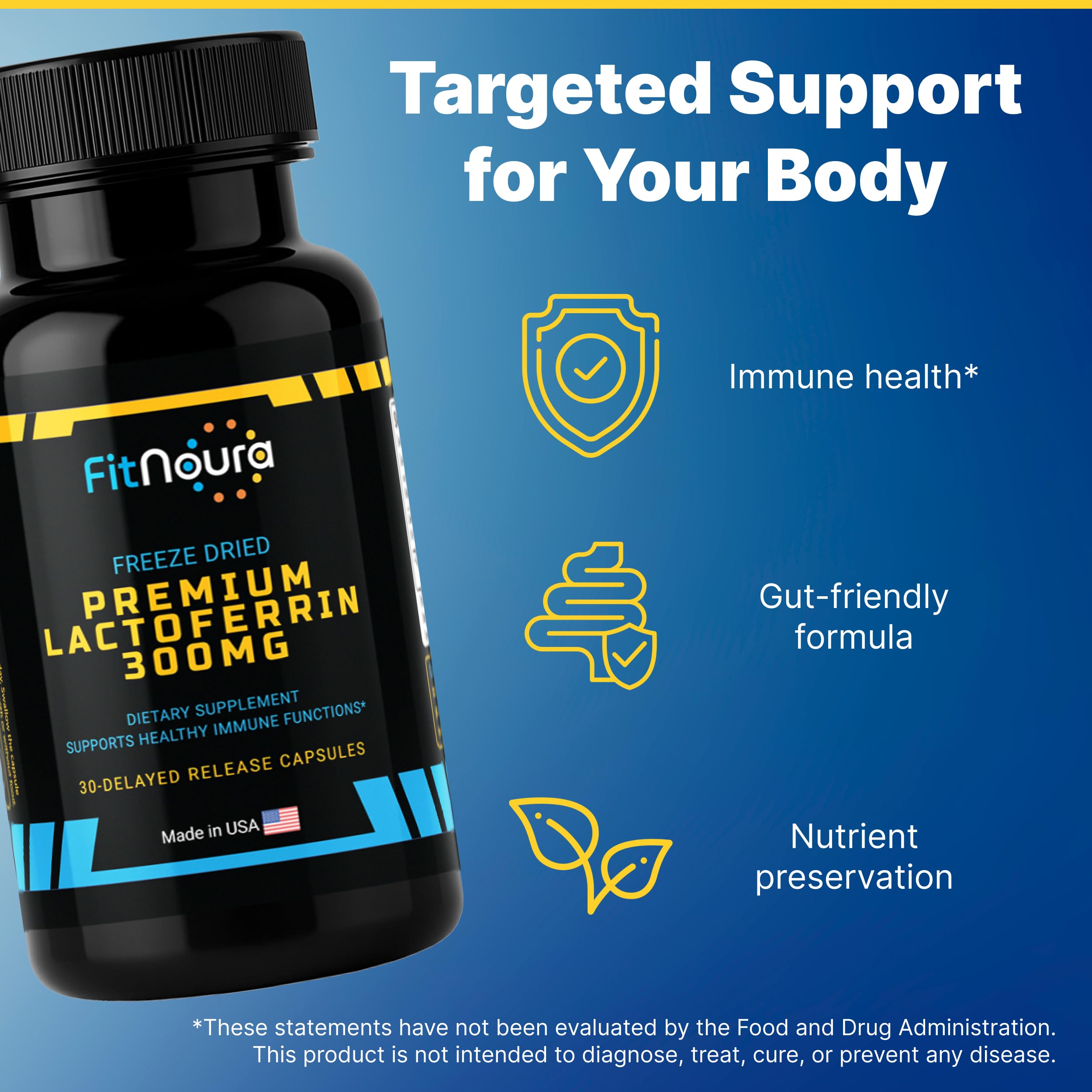 Enteric Coated Lactoferrin Supplement - Delayed Release Capsules | Grass Fed Bovine Lactoferrin | Immune Support, Boosts Immunity, Gut Health, Digestive Support | Low Lactose — Amazon image 5