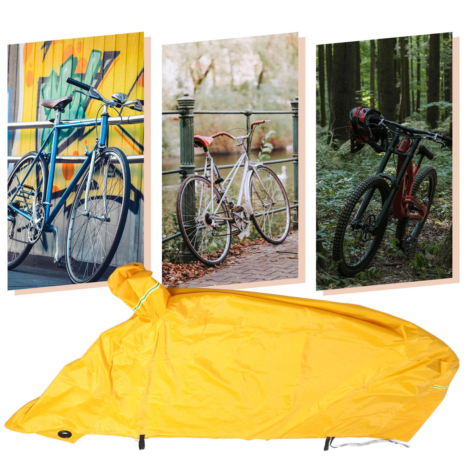 TOYANDONA Fundas Bicicletas Exterior de Oxford para Viajes, Protección Completa el Tiempo, Funda de Motocicleta Resistente y Reutilizable para Uso al Aire Libre