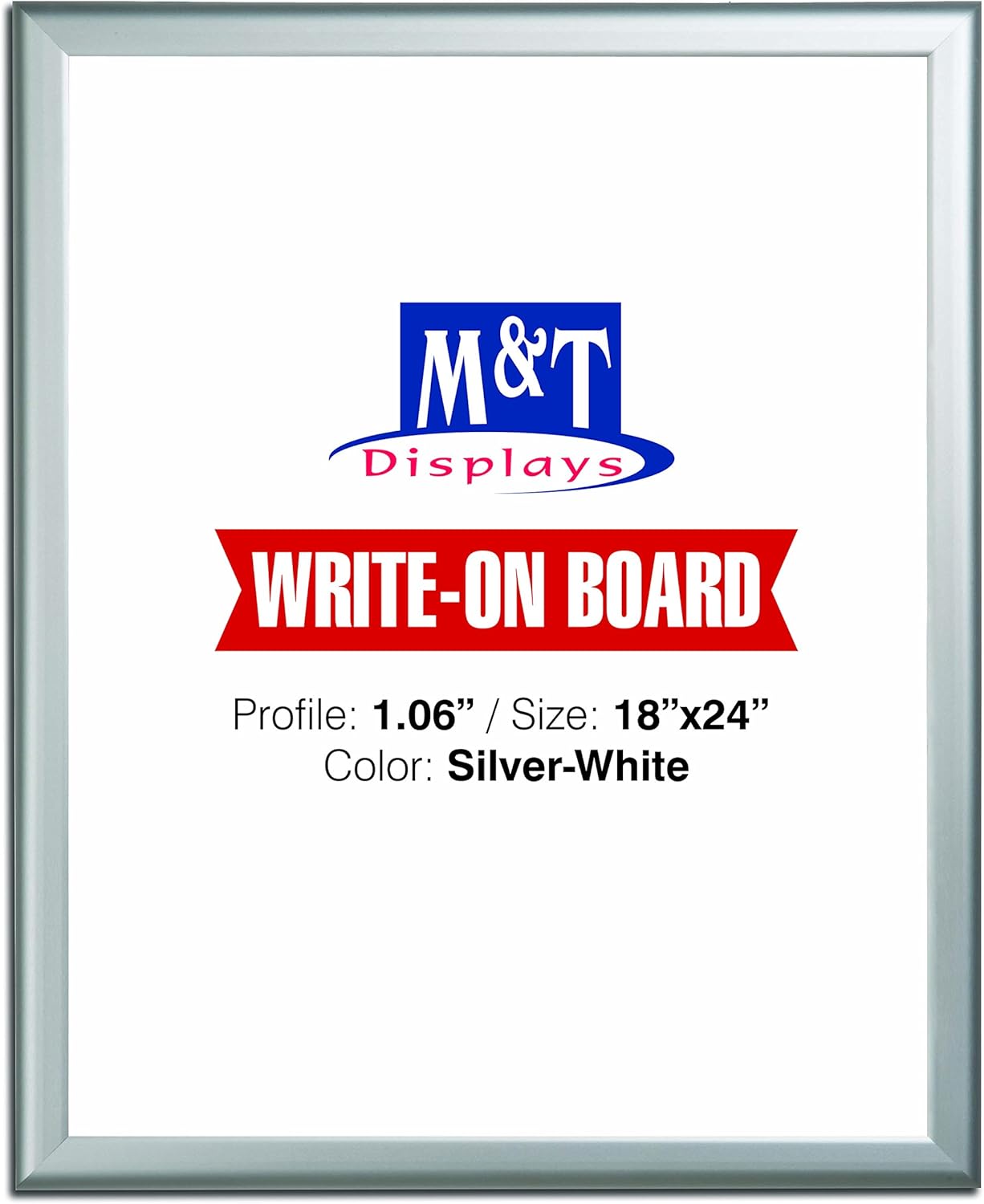 M&T Displays Write On Board Dry Wipe Erase 18x24 Inches