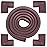 M2cbridge L Shape Extra Thick Furniture Table Edge Protectors Foam Baby Safety Bumper Guard 6.5 Ft (Brown with 4 Corners)