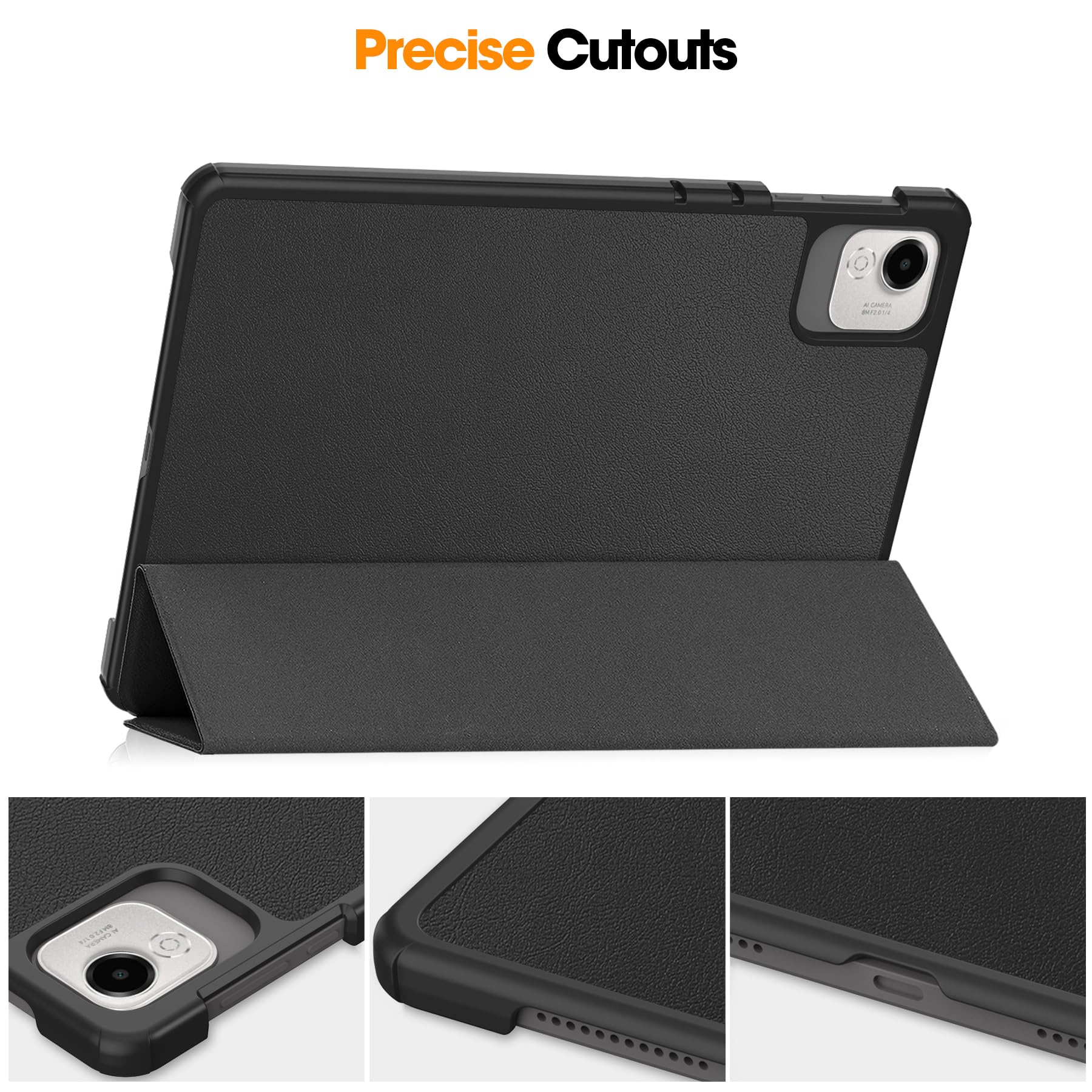 ONETHEFUL Case For Honor Pad X9a 11.5 Inch 2025 - PU Leather Stand Case With Card Slots & Pen Holder, Black