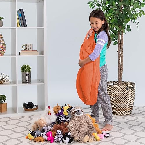 Miniatura 382 de Posh Funda de Silla Puf Rellenable para Almacenamiento de Animales de Peluche para Niños - Organizador de Juguetes Infantiles, Grande-38 - Lona