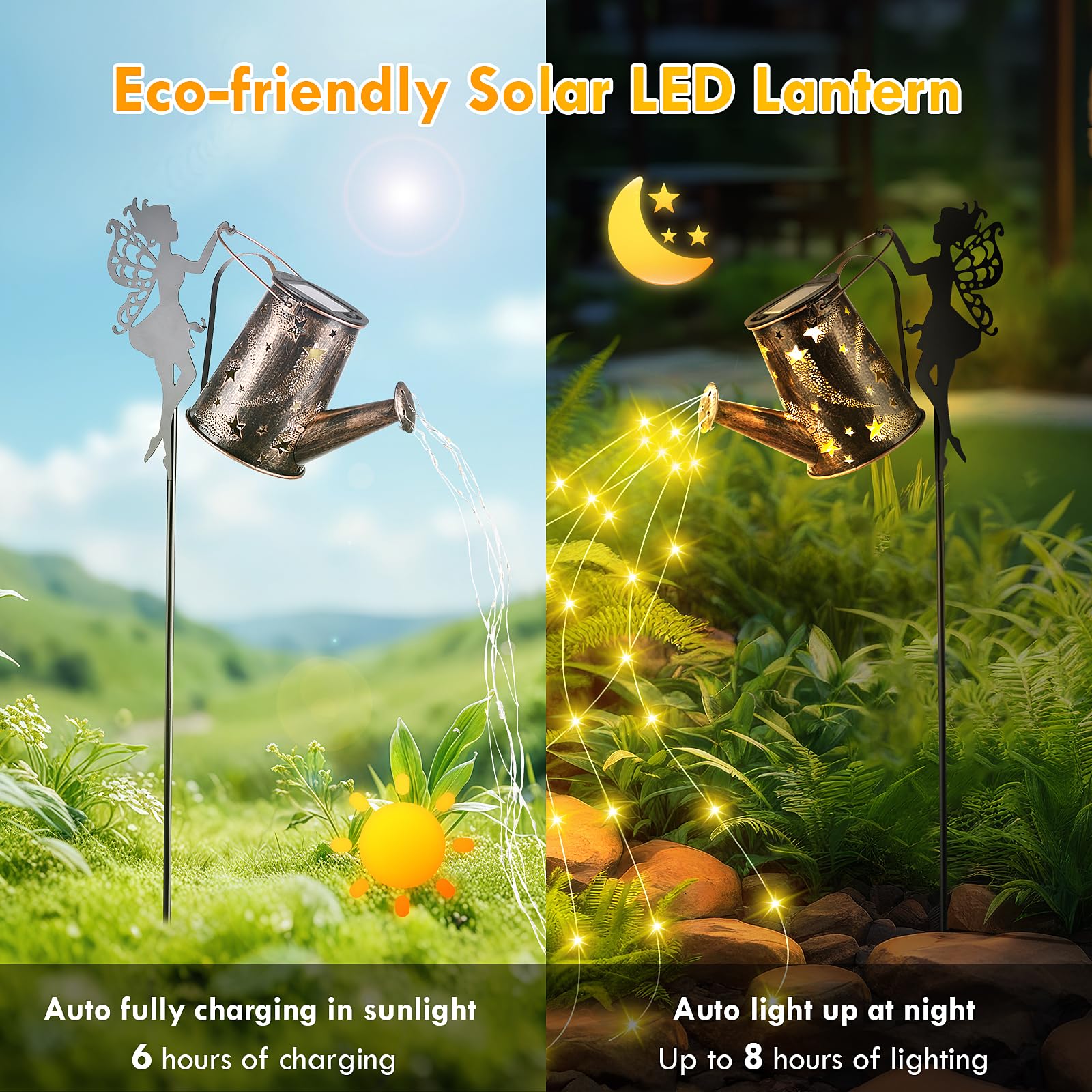 Arrosoir Solaire Décoratif Pour Jardin - Guirlande Lumineuse LED étanche - Décoration Extérieure Fête, Noël