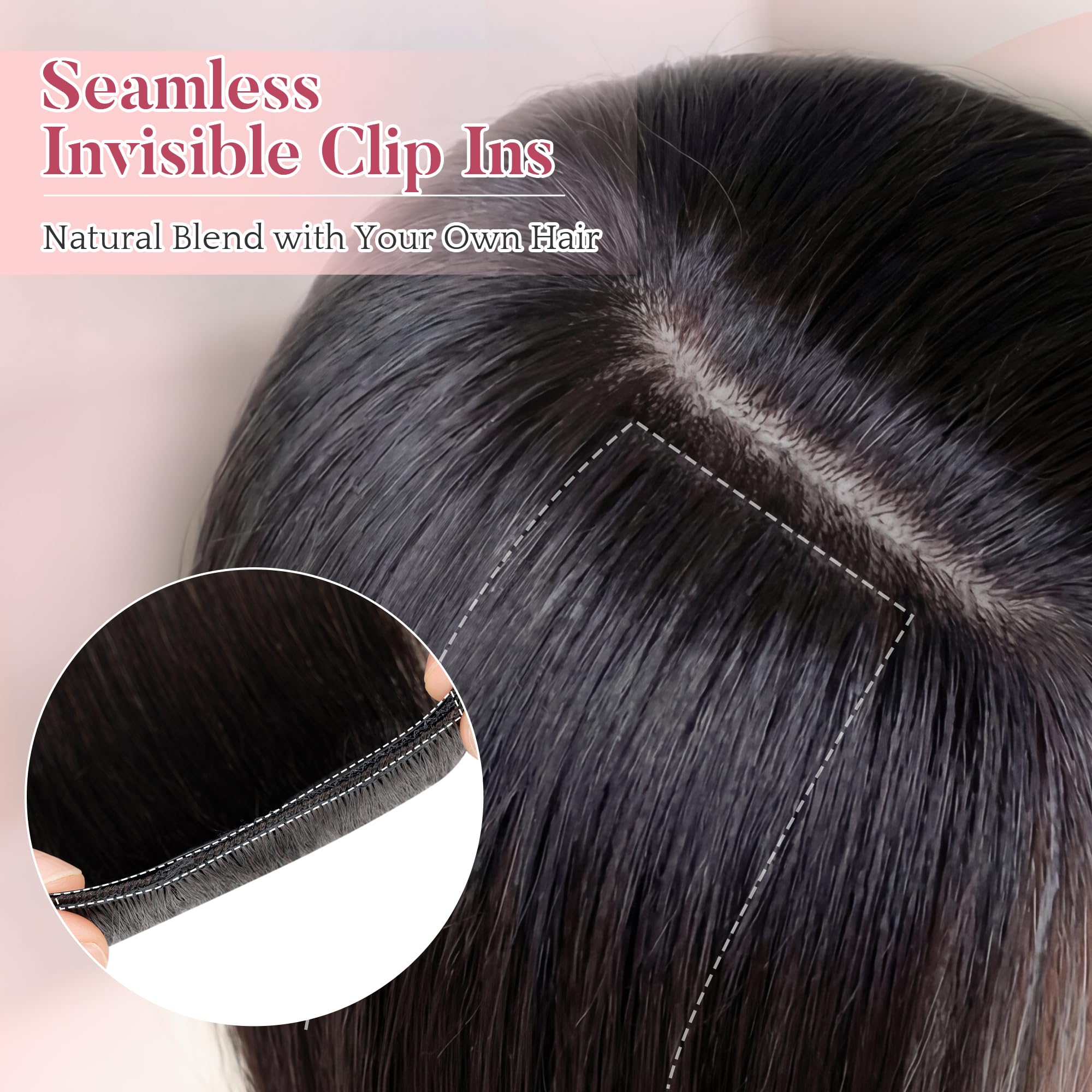 SEGO Extension Capelli Veri Clip 50 cm Set da 5 Ciocche Extension Clip Capelli Veri Remy Human Hair Naturali #6P613R Castano chiaro & biondo