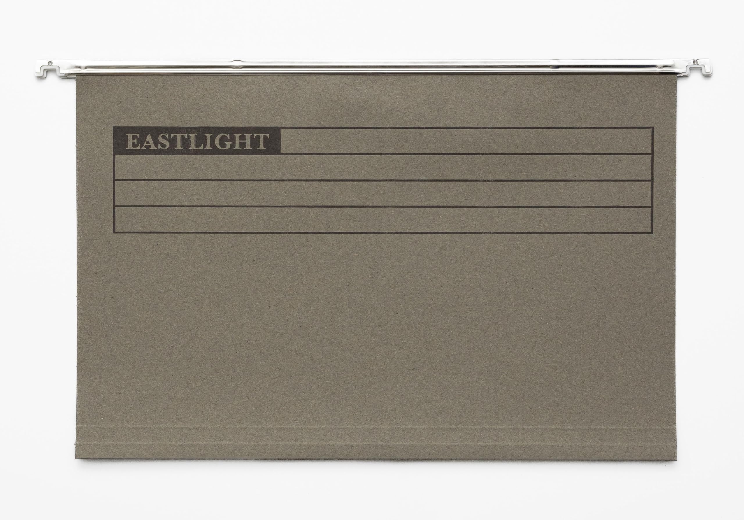Eastlight Foolscap Suspension Files with Tabs and Inserts for Filing Cabinets, Made in UK, Recycled Manilla, Pack of 50