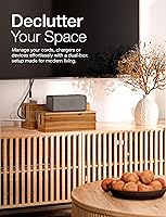 Vista 7 de Acacia Large Cable Management Box - Set of 2 Cord Box Hider for Home, Office - Cable Hider Box, Surge Protector Box for TV Wires, Computer - Power