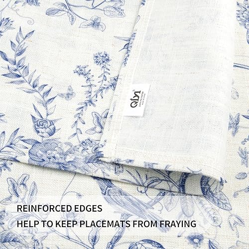 Miniatura 4 de QIYI Juego de 6 manteles individuales bohemios de 12 x 18 pulgadas, manteles individuales de tela de lino para cocina y comedor, manteles