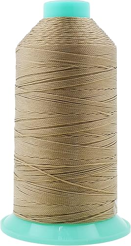 Miniatura 568 de Mandala Crafts Hilos de coser resistentes de nailon consolidado, hilo para tejer jeans de cuero, hilos de tapicería marina al aire libre, Beige