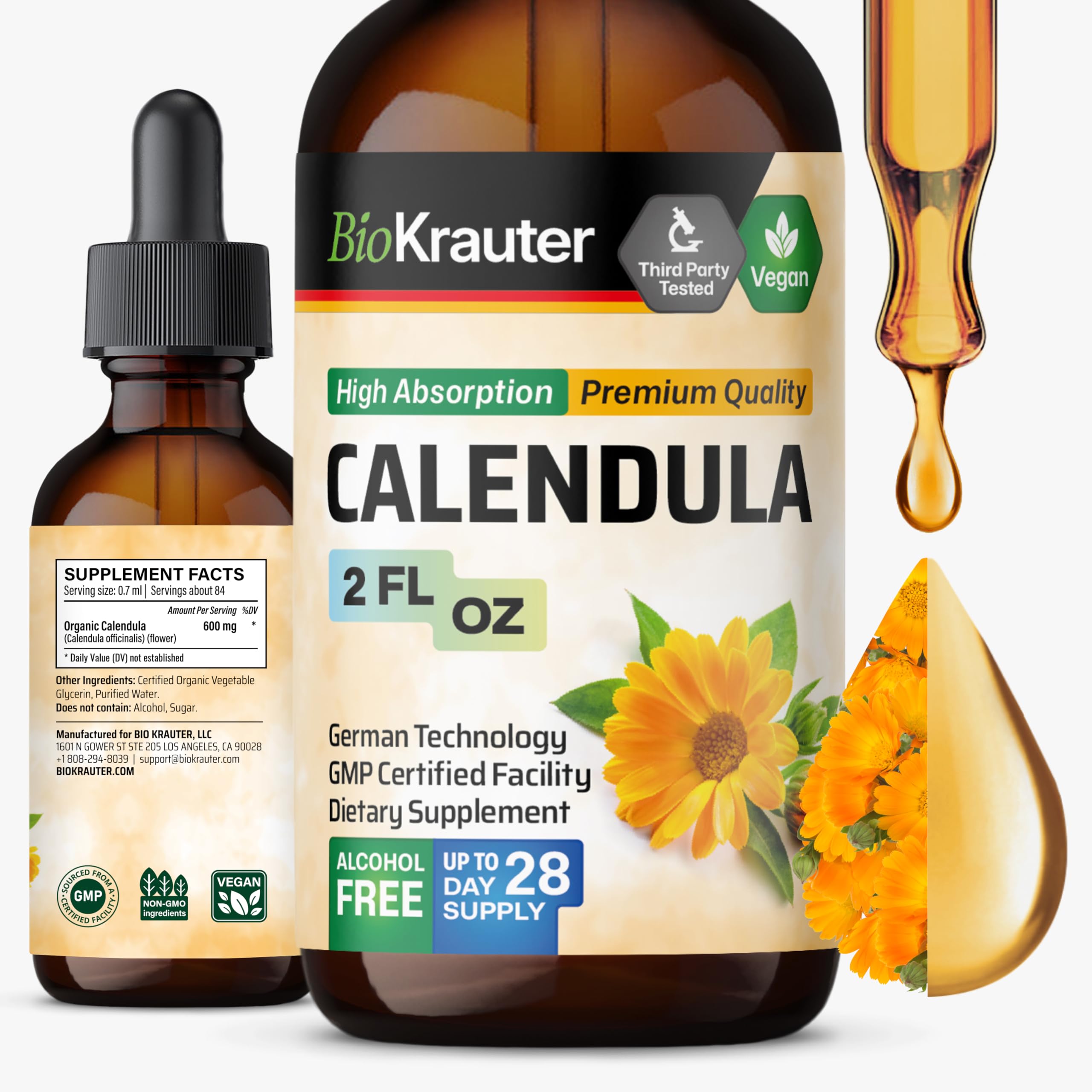 Amazon.com: BIO KRAUTER Calendula Tincture Alcohol Free