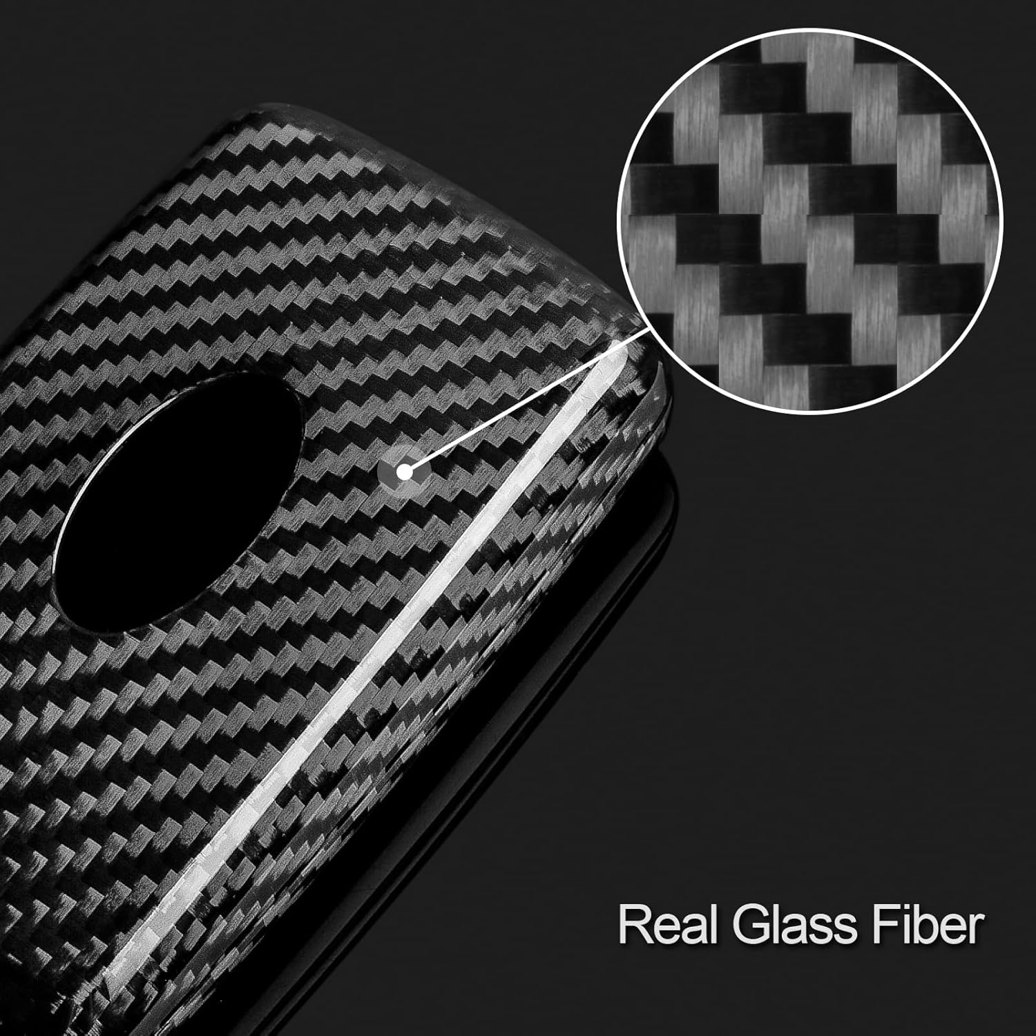 T-carbon Real Glass Fiber Key Fob Cover Compatible with Land Rover Key Fob Protector Case Compatible with Jaguar Defender 110S HSE Sport Dsicovery,Silver Black