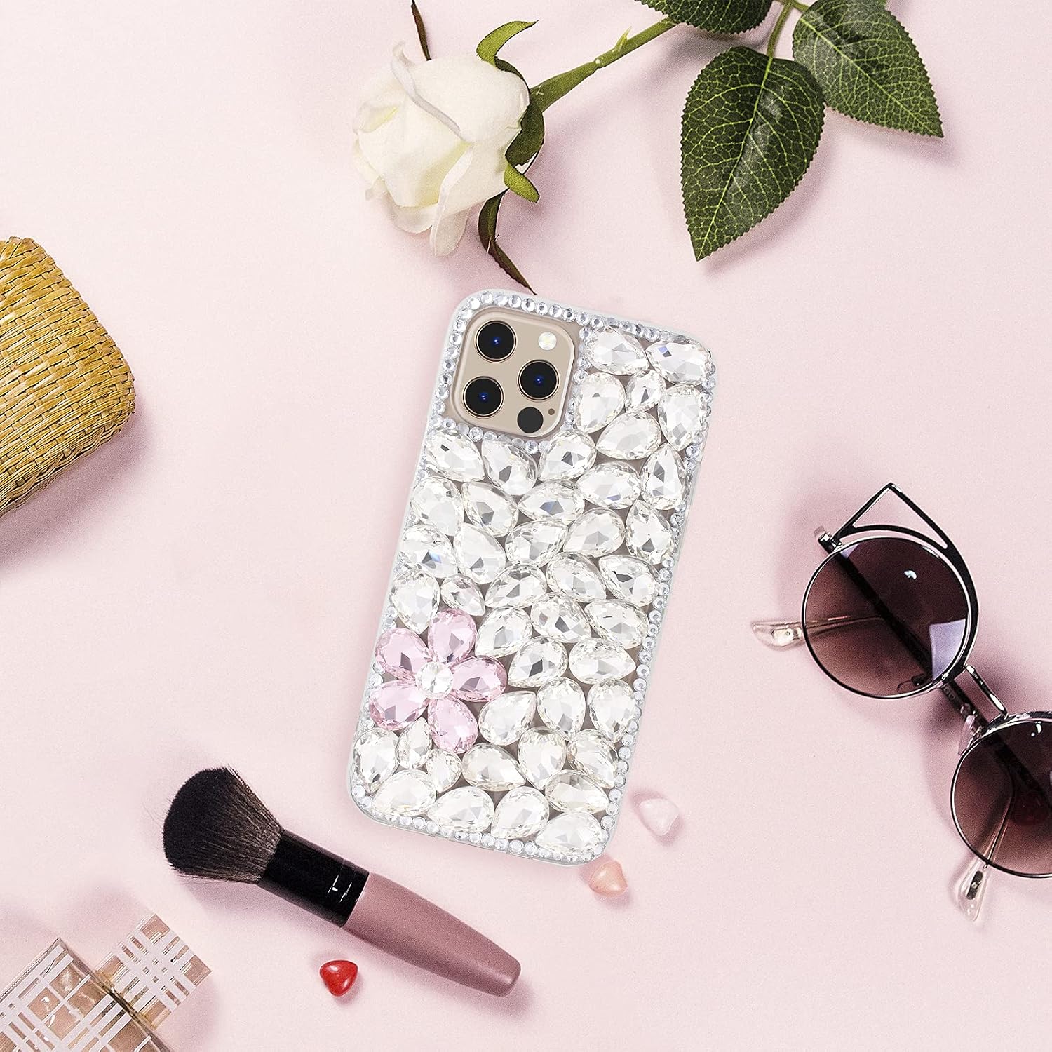 Semlos Bling Case for iPhone 12/12 Pro Glitter Case for iPhone 12/12 Pro Max 6.1 inch(Love)