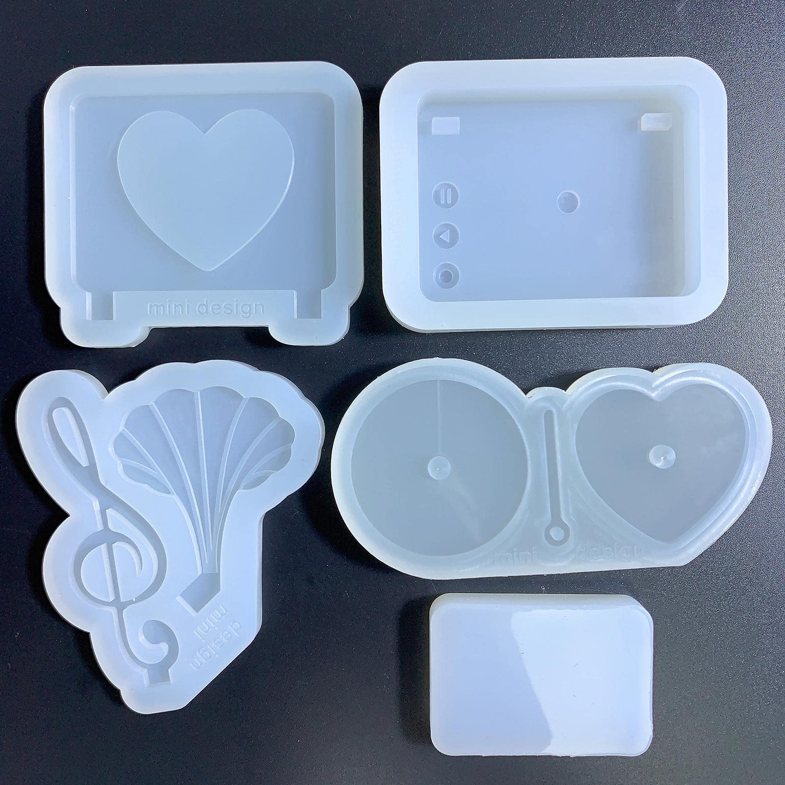 Stampo in silicone per sabbia mobile per resina epossidica, decorazione per la casa, giradischi, set di cornici per foto, giradischi