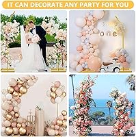 Vista 6 de Juego de 2 soportes para arco de globos, soporte de telón de fondo arqueado de boda con base, soporte de metal para globos de medio arco, arco