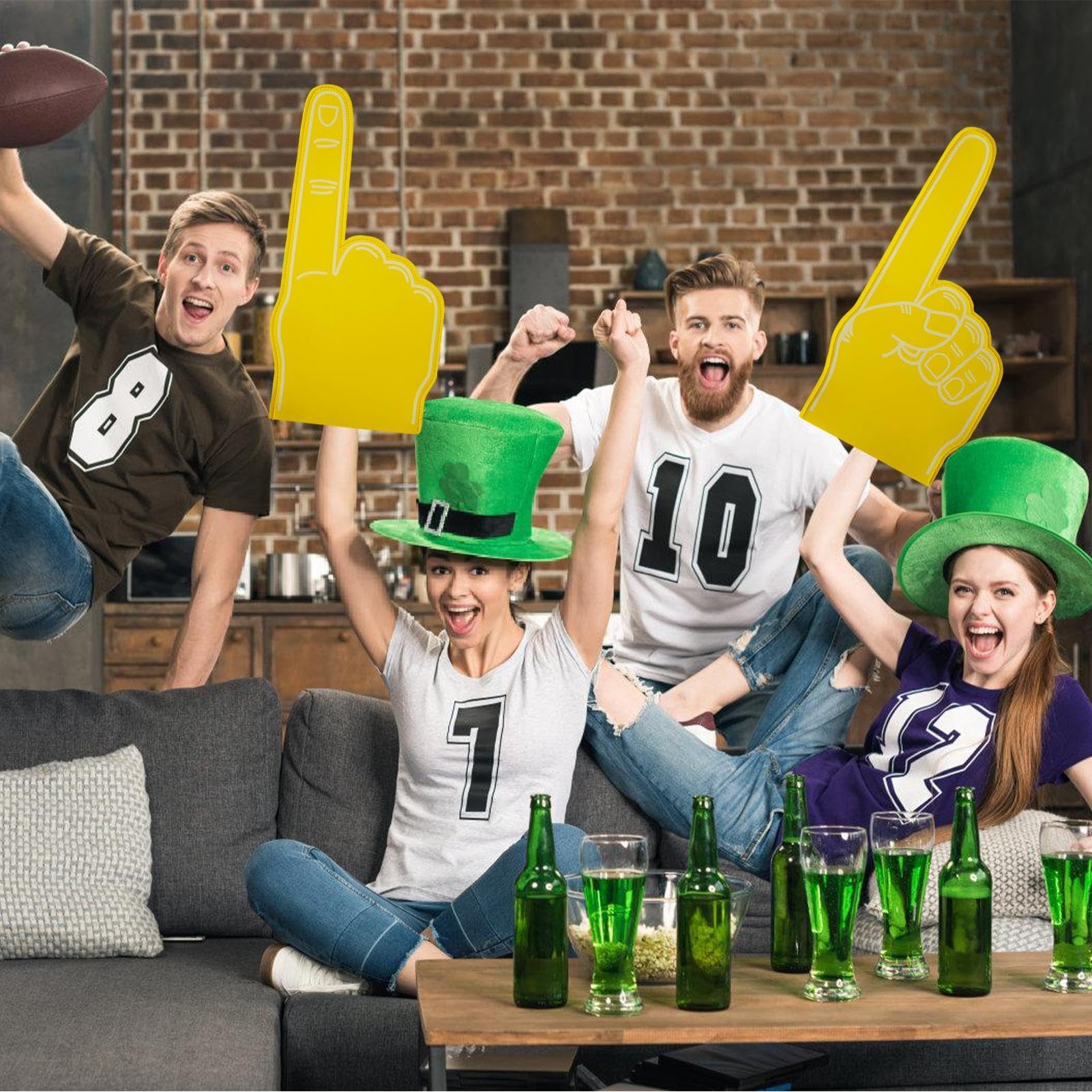 Doigt géant en mousse, doigts en mousse de pom-pom girl,Doigt en mousse pour fan de sport de 18 pouces - Main en mousse vierge , accessoires de pom-pom girl pour événements sportifs, jeux, école et af - 4