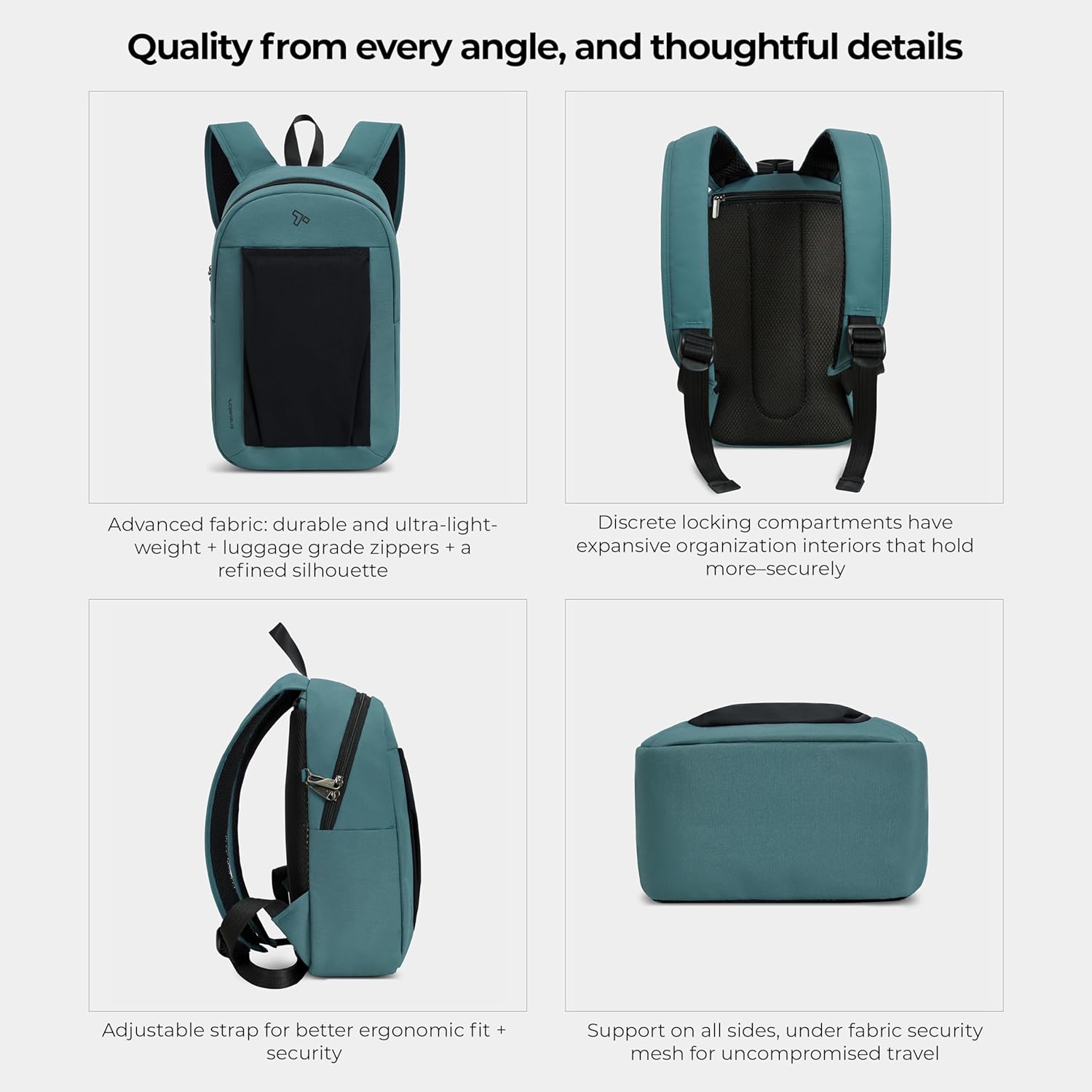 Travelon Anti-Theft The Voyages Small Backpack with XL Water Bottle Pocket