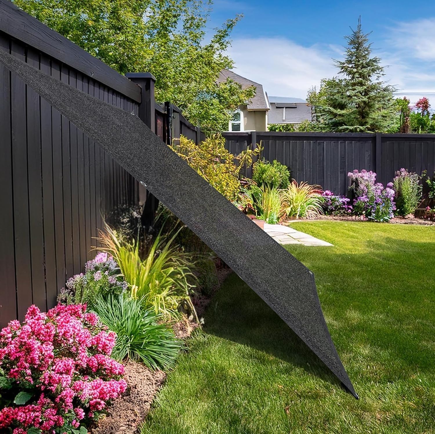 90% Shade Cloth Black 6 Pin Mesh Tarp Shade Sail with Reinforced Grommets for Pergola, Greenhouse, Plants Growing, Chicken Coop 5x5FT 5x20FT 10x10FT 10x20FT 10x50FT 15x20FT 20x20FT(40x40ft)