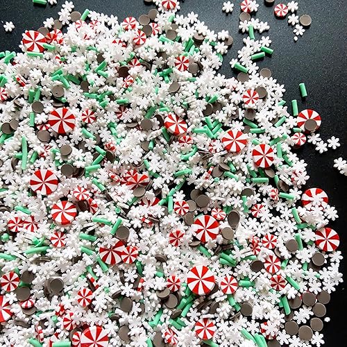 Miniatura 5 de EHOPE Gránulos falsos de Navidad, chispas de caramelo falso, gránulos de arcilla de polímero, rebanadas de arcilla polimérica para arte de uñas,