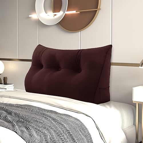 Vista 37 de Almohada de Cuña para Cabecero, Almohada Bolster Grande para Lectura, Almohadas para Sentarse en la Cama para Adultos, Cojín Triangular