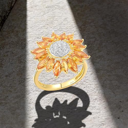 Vista 3 de Santuzza Anillo de plata de ley con piedras preciosas para mujer