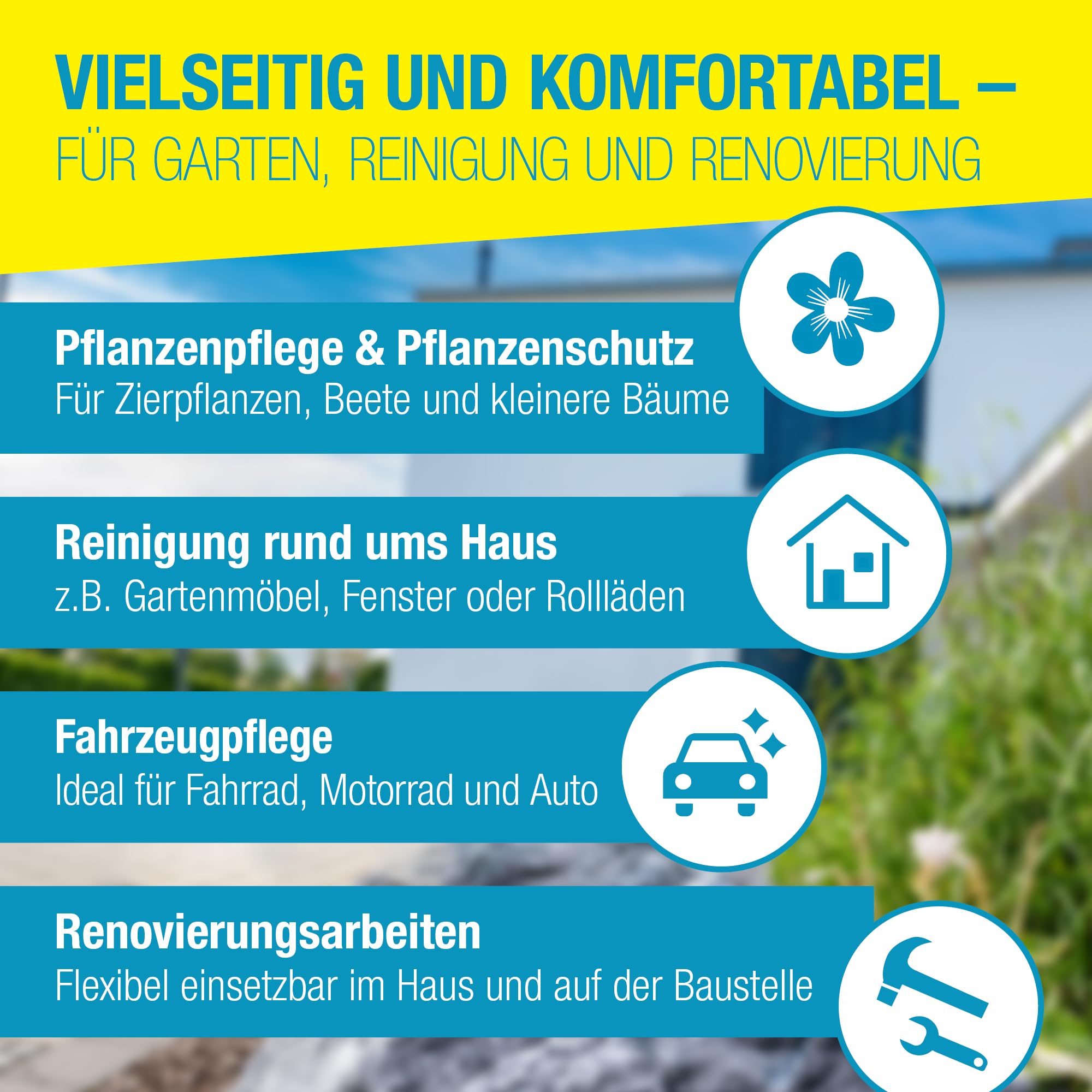 GLORIA Drucksprüher prima 5 Comfort | 5 L Gartenspritze mit Spiralschlauch & Kompressoranschluss | Komfort Drucksprühgerät für Pflanzenschutz, Gartenpflege, Düngung & Unkrautbekämpfung