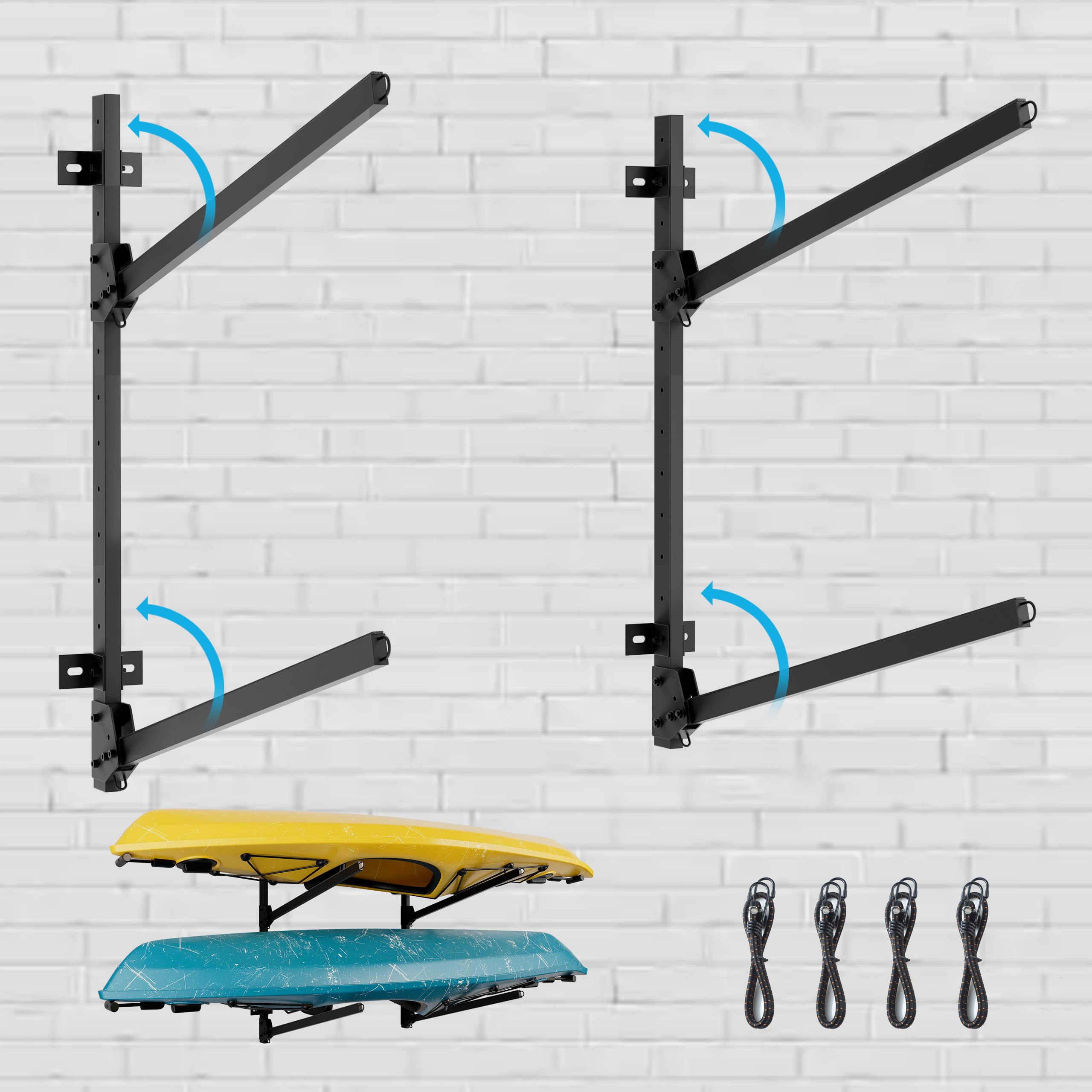 2-Tier Foldable Kayak Wall Rack, Paddle Board Indoor Storage