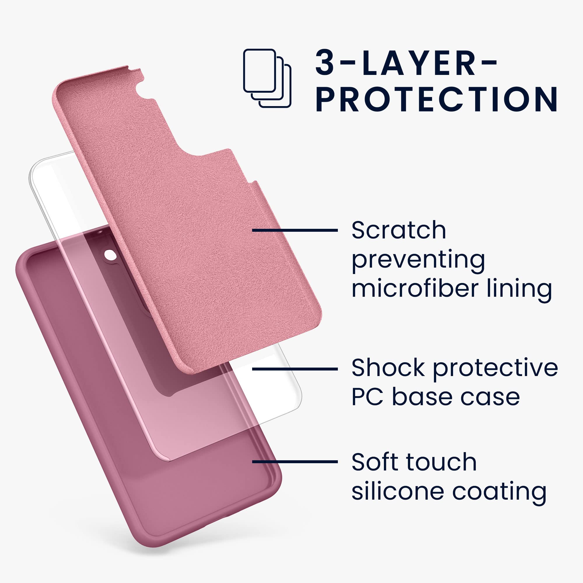 kwmobile Case for Samsung Galaxy S22 Plus Case - Soft Cover - Shockproof Silicone - Wireless Charging Dark Rose — view 2