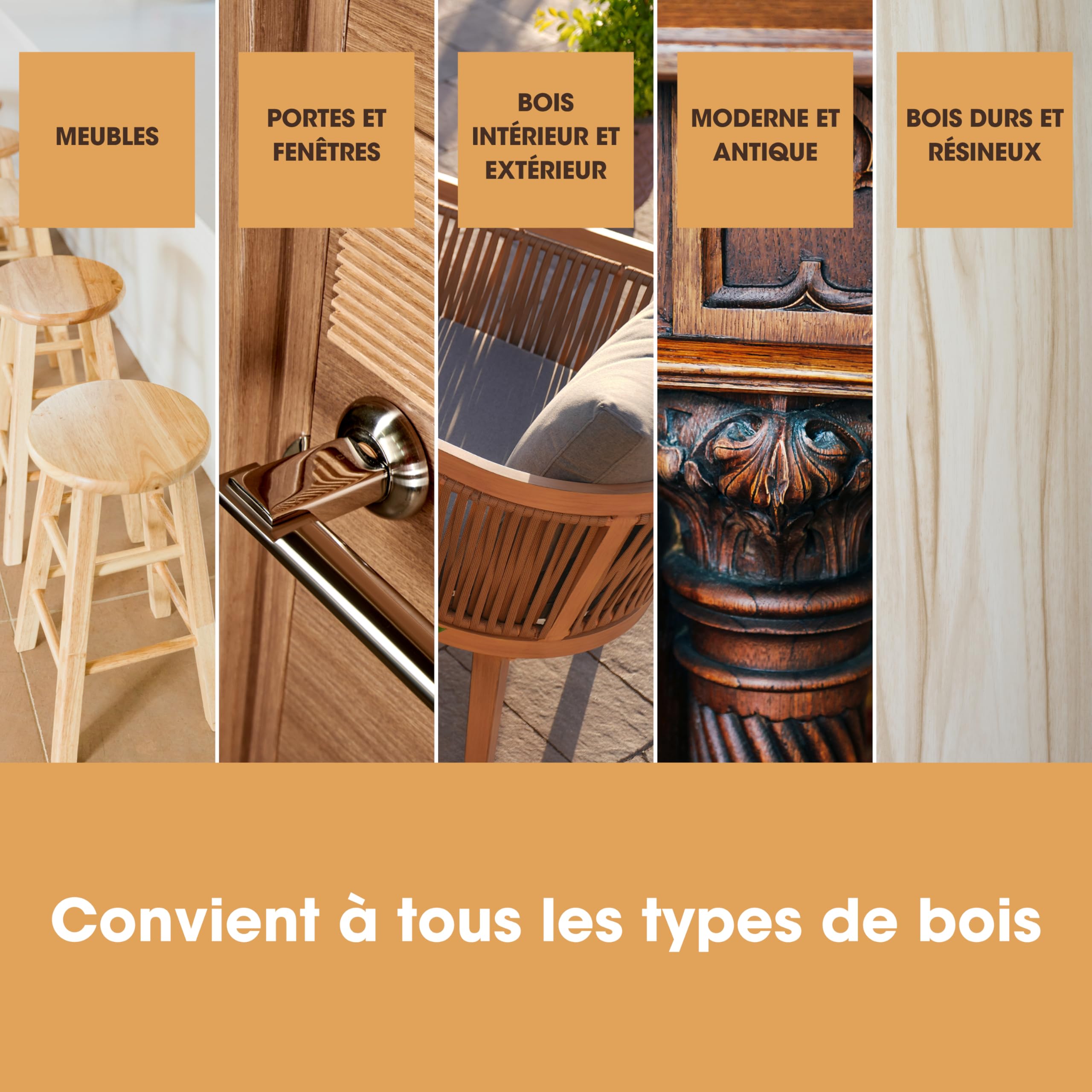 Teinte à Bois Furniture Clinic Chêne foncé Séchage Rapide Haute Concentration Base d'Eau 250ml