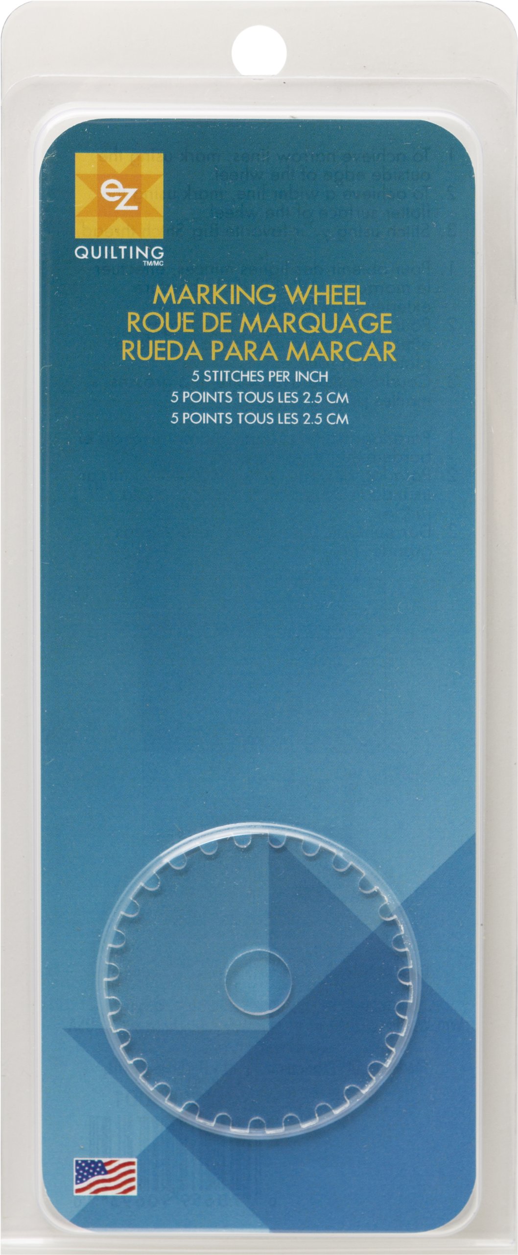 EZ Quilting 5 Per Inch Big Stitch Wheel, Transparent