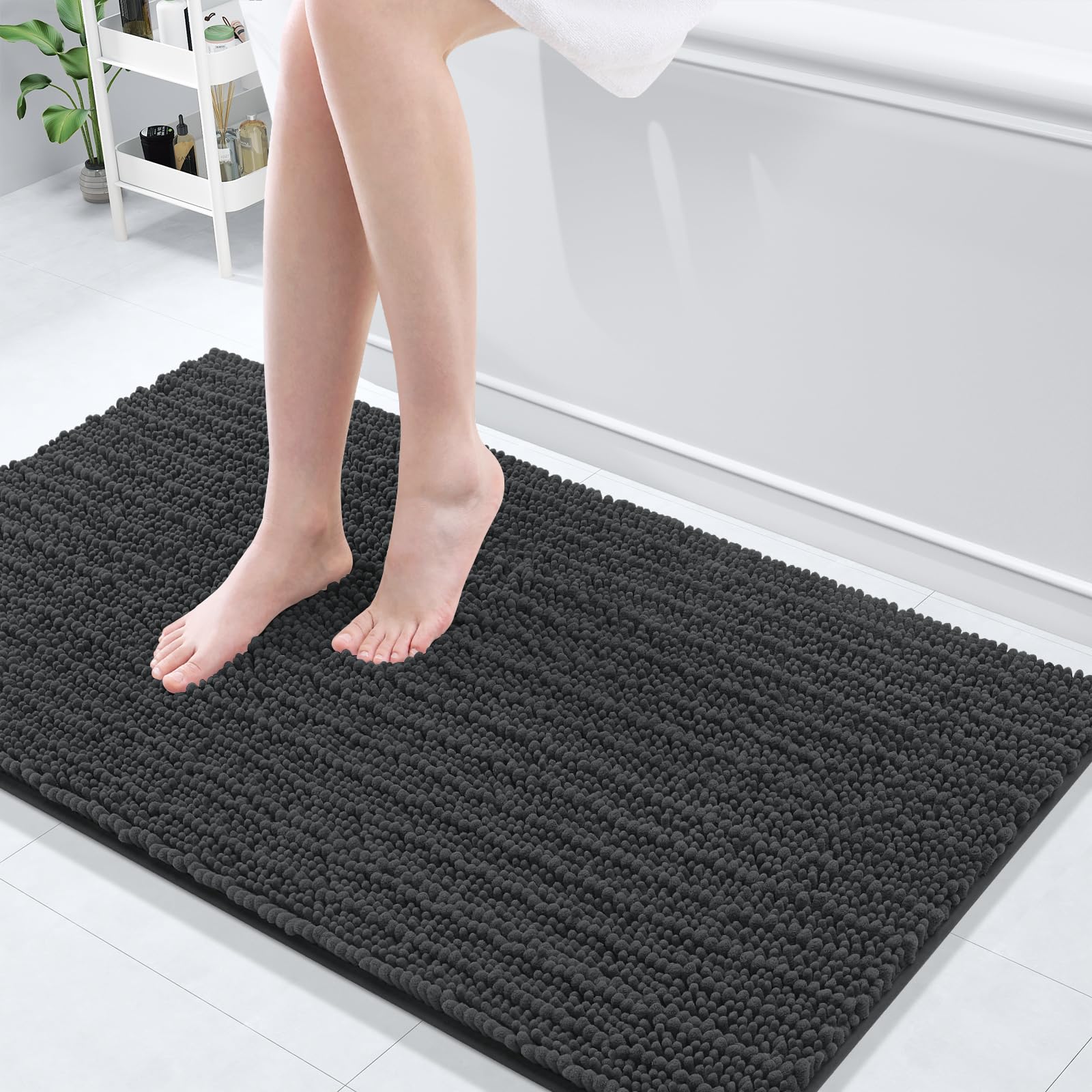 Arotive Luxury Chenille Bathroom Rug Mat, Extra Soft Thick Absorbent Shaggy Bath Rugs, Non-Slip Machine Wash Dry, Plush Bath Mats for Bathroom, Shower