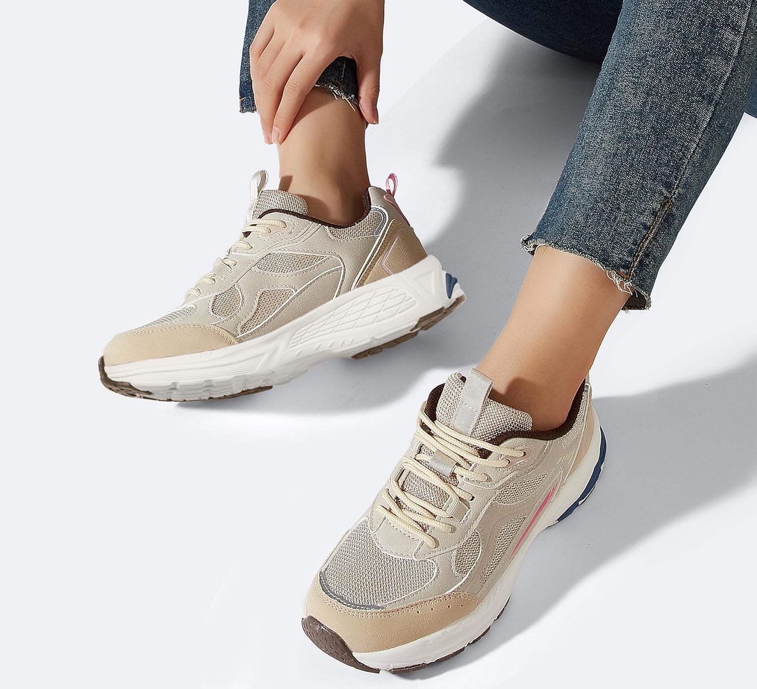 LUCKY STEP Women's Platform Chunky Fashion Sneakers Mesh Casual Running Tennis Workout Sport Work Trendy Athletic Walking Shoes - Image 6