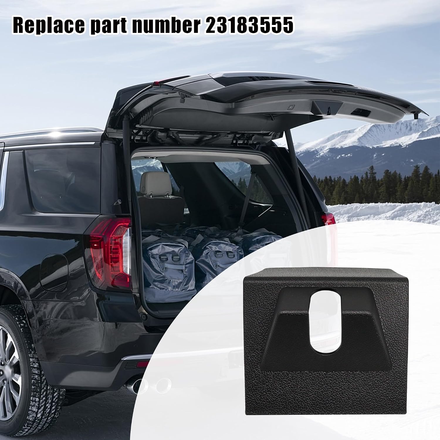 Tailgate Liftgate Latch Lock Cover Cap Fit for Cadillac Escalade, Chevy Suburban, GMC Yukon XL 2015-2020 23183555