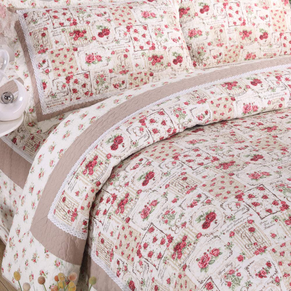 Dessus de Lit, 230x250cm Couverture Matelassé en Coton 100% Luxe Couvre