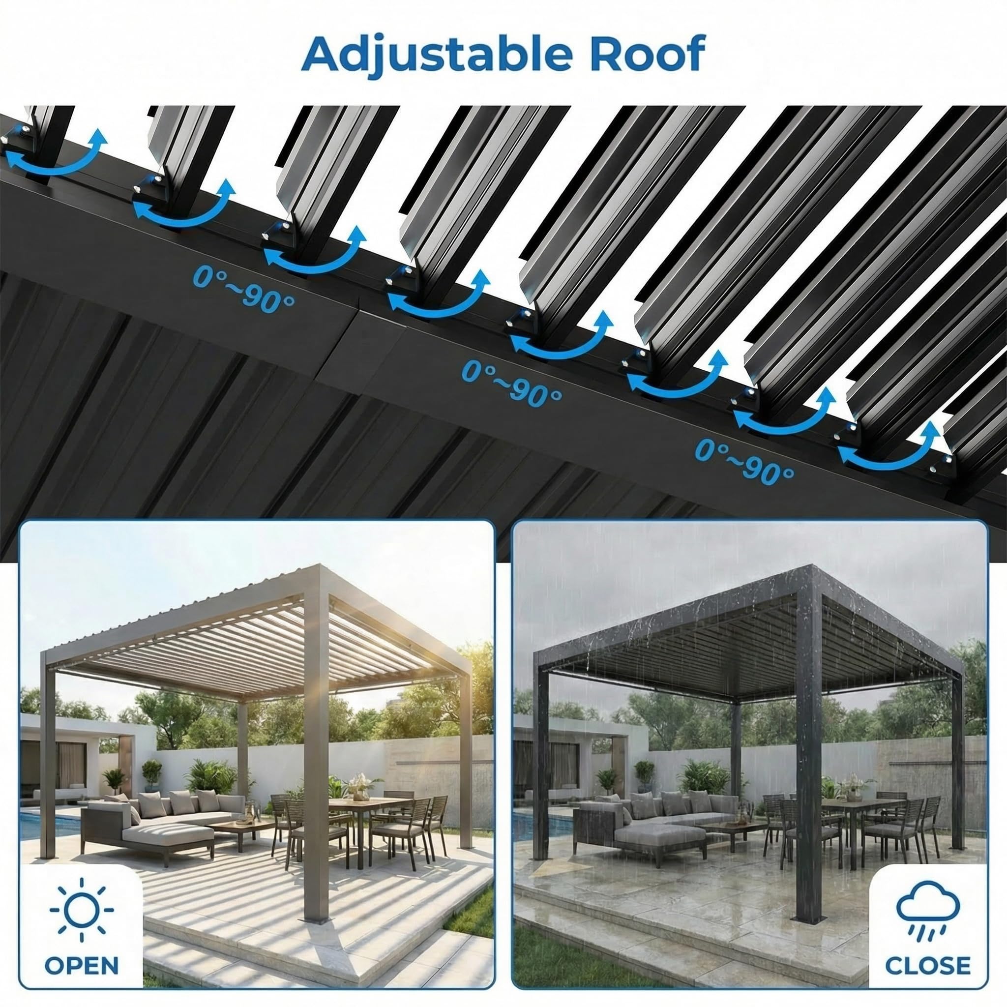 Best Louvered Pergola Picks for 2026 5 Solvado Louvered Pergola 10x12FT, Outdoor Aluminum Pergola with Adjustable Louve - product photo