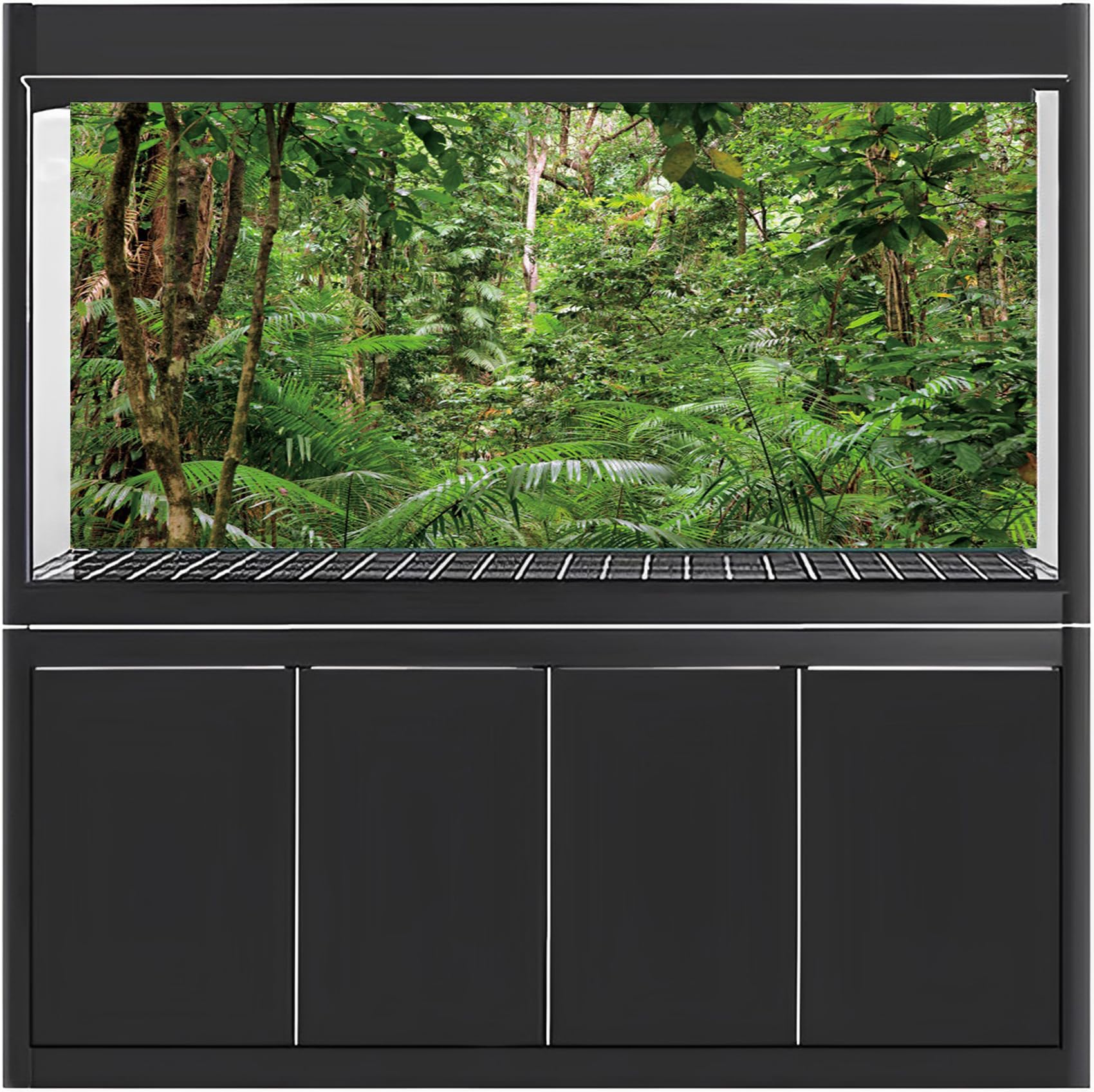 MIRRORANG 180x61cm Tropical Forest Terrarium Background Green Tropical Aquarium Background Rainforest Reptile Habitat Background Durable Vinyl Background - Image 2